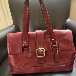 Burgundy/Maroon Coach Hamilton Satchel leather bag - G0893-F12604